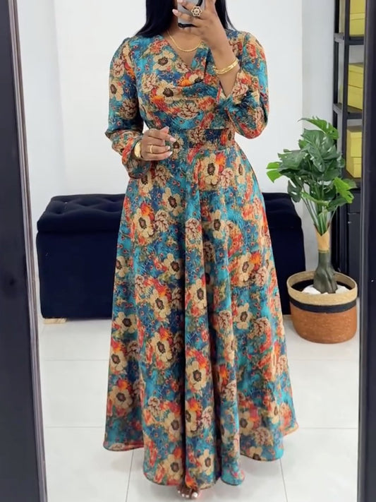 Elegant Print Maxi Dress