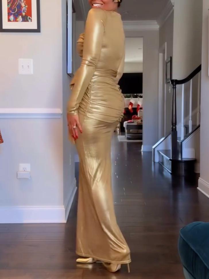 Heather Gold Bodycon Dress