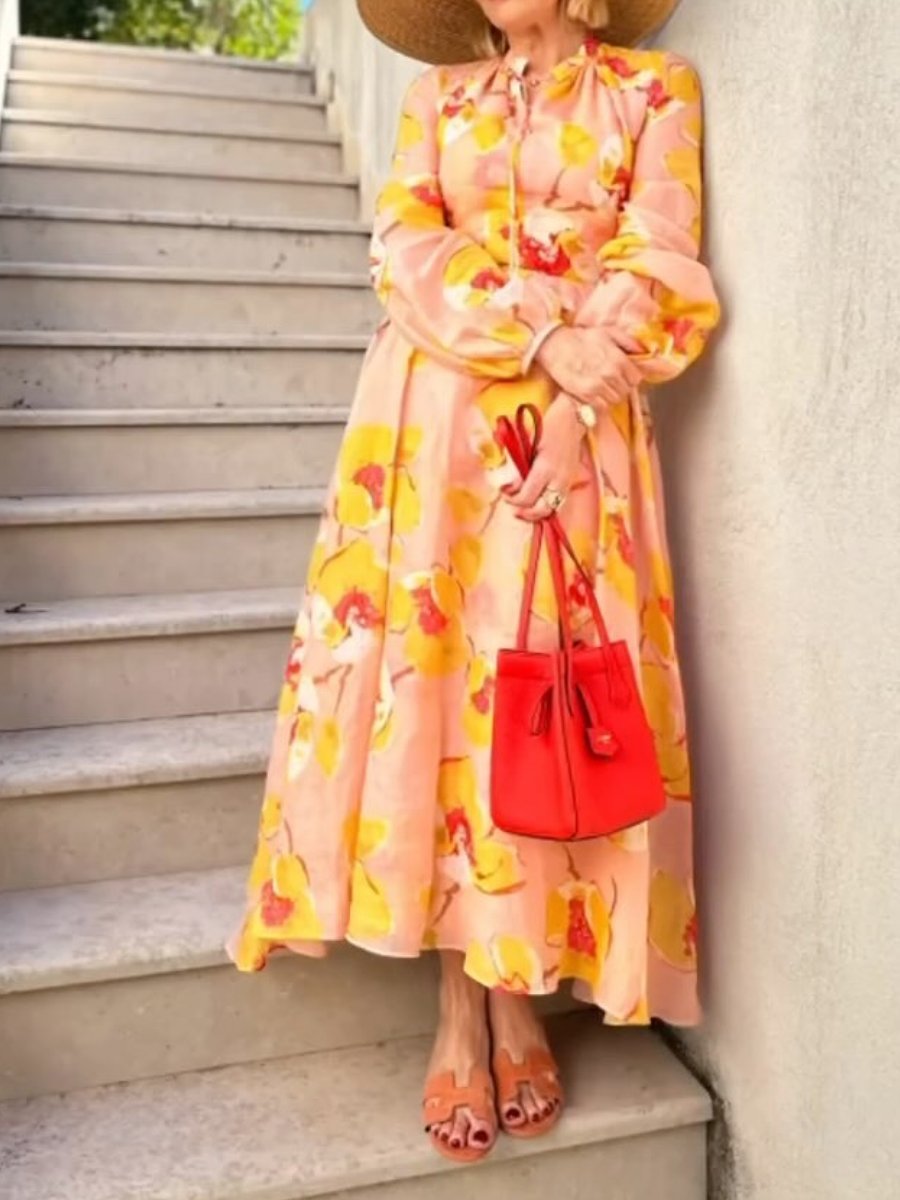 Bright Floral Midi Dress