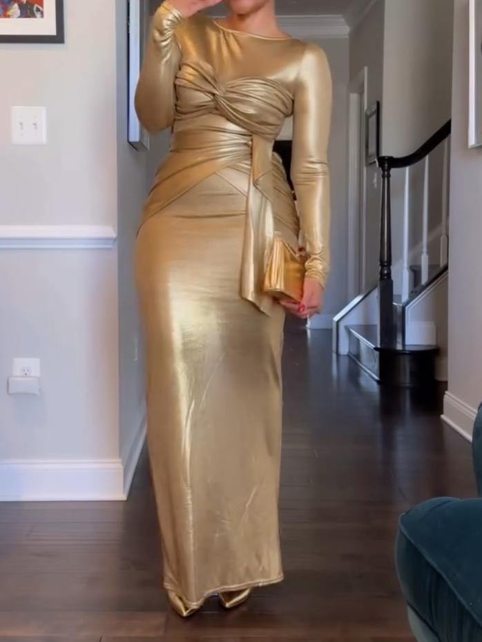 Heather Gold Bodycon Dress