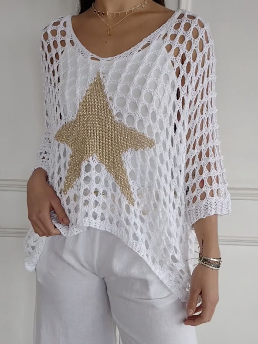 Star Crochet Sweater