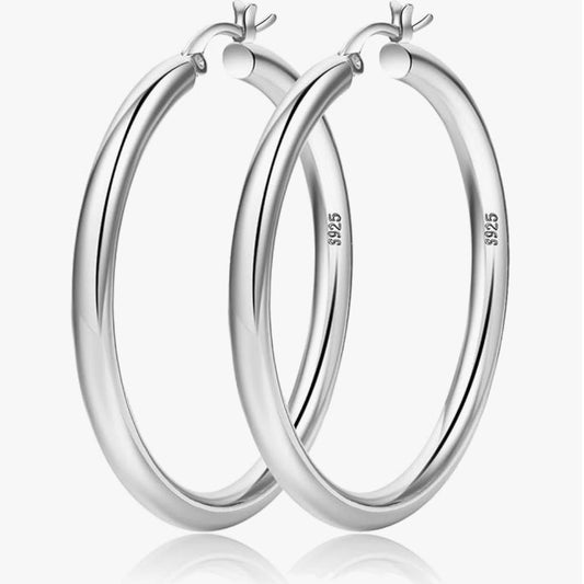 4mm Thick Silver Earrings