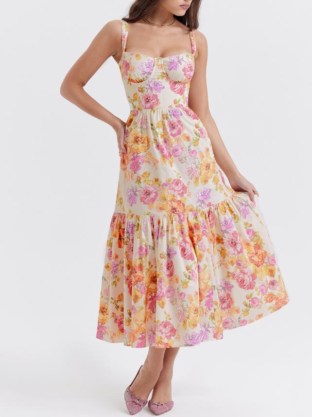 SPRING FLORAL MIDI SUNDRESS