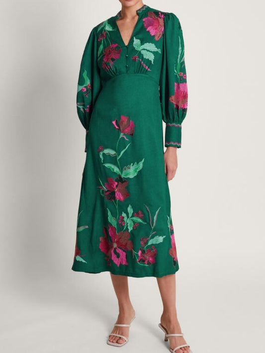 SS24 Floral Elegant Midi Dress