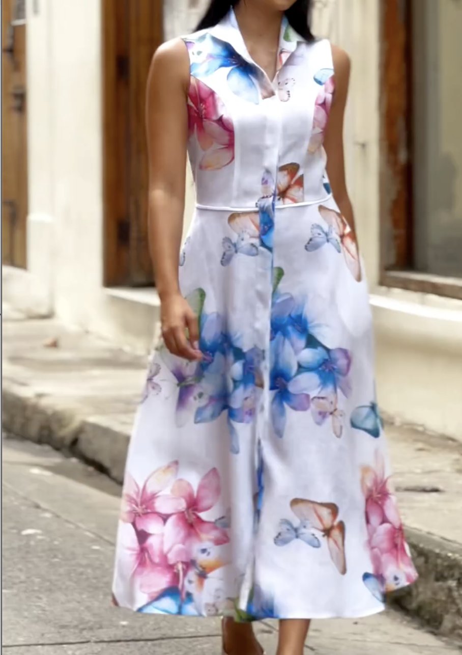 Floral Print Keyhole Dress