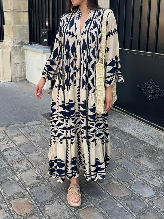 Plus Size Printed Bohemian Dress