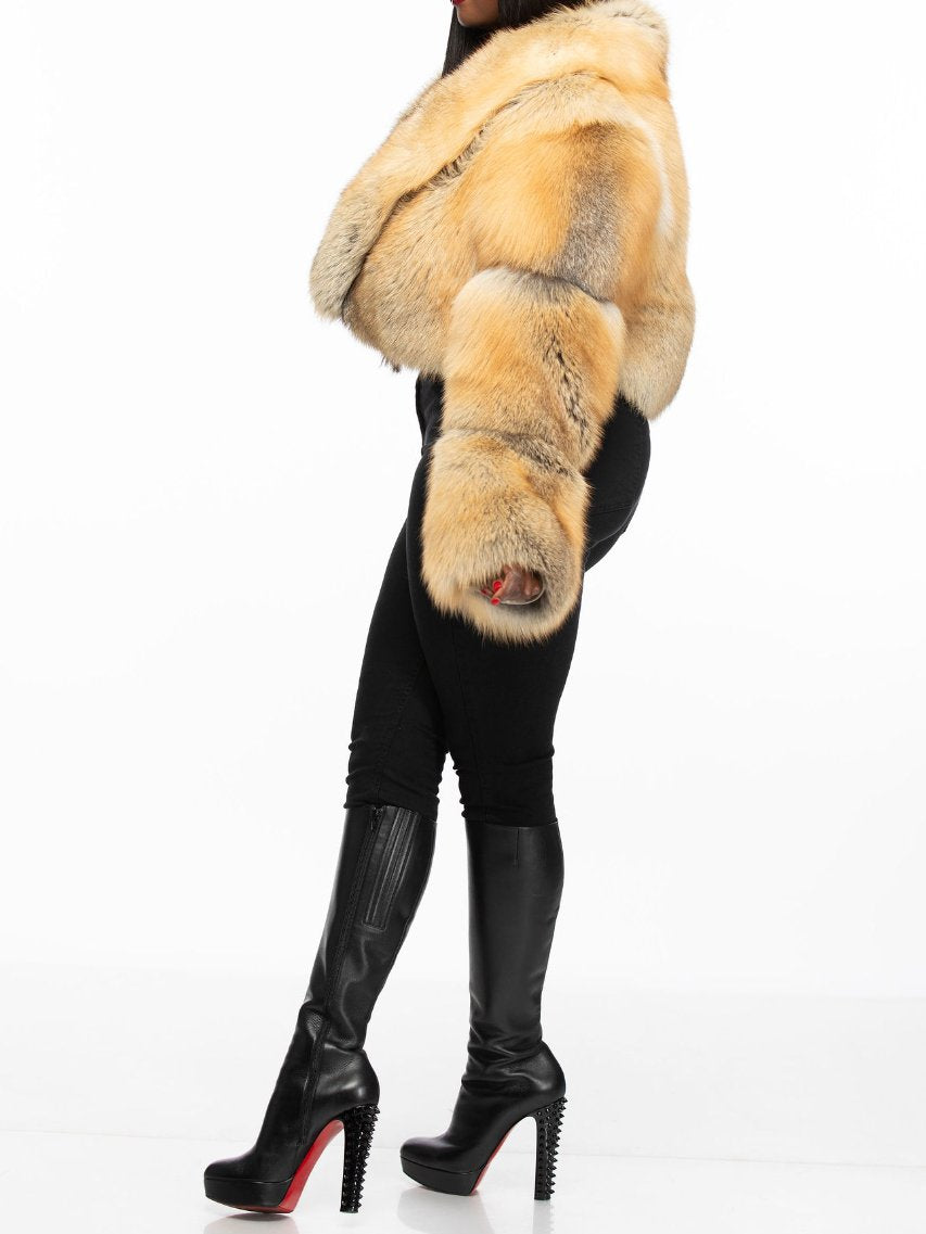 Golden Eco-friendly Fur Jacket