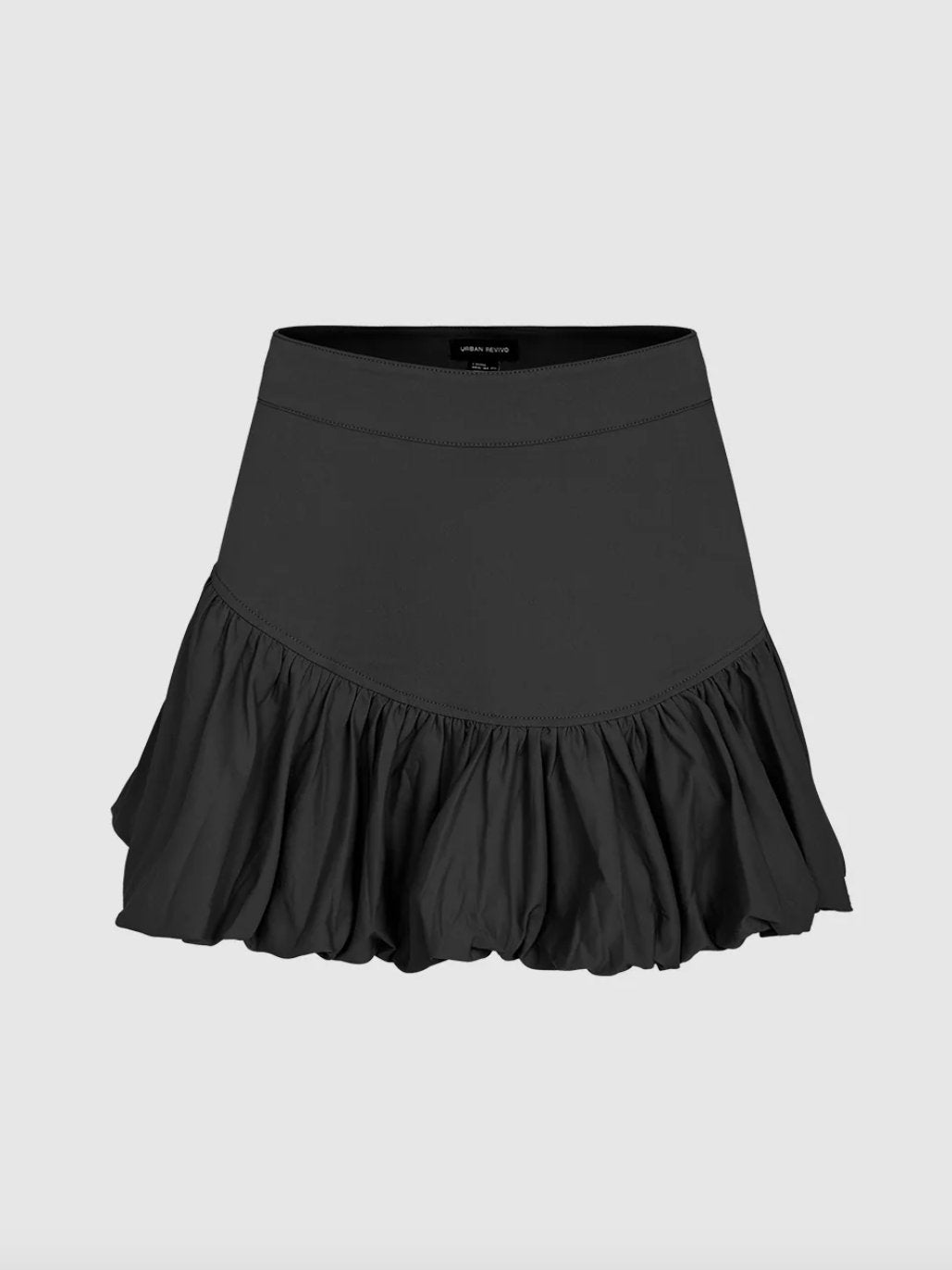 Elastic Waist Mini A-Line Skirt