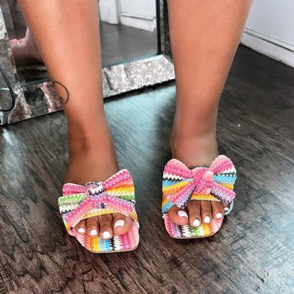 The Straw Bow Slippers