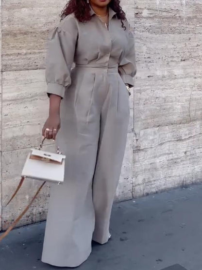 Shirt Wide Leg Jumpsuit