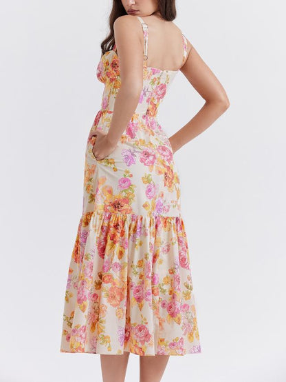 SPRING FLORAL MIDI SUNDRESS