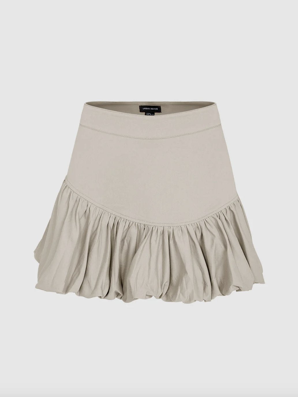 Elastic Waist Mini A-Line Skirt