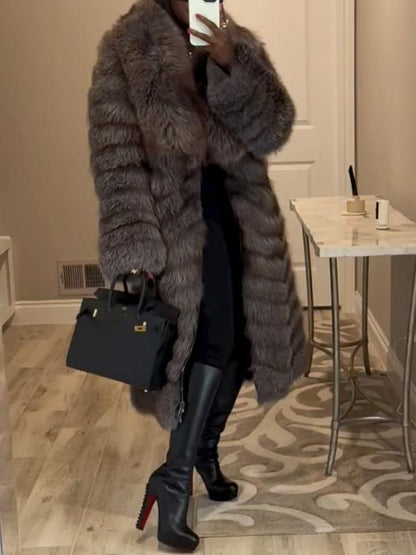 Fashion Faux Fox Fur Coat