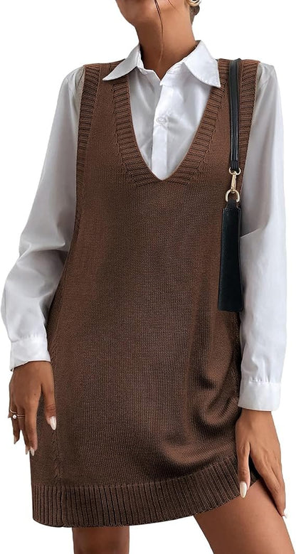 Pullover Vest Dress With Pockets