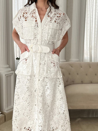 White Lace Maxi Dress