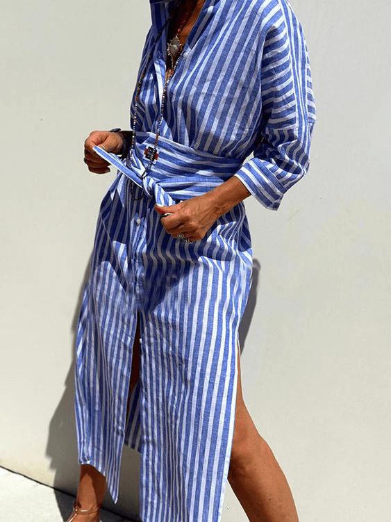 Classic Striped Shirt Dress