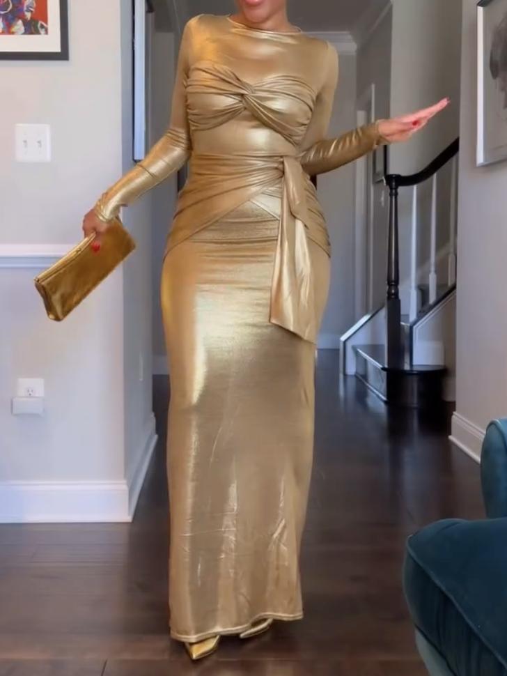 Heather Gold Bodycon Dress