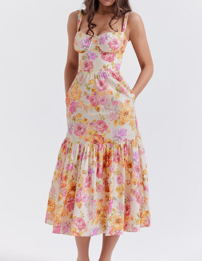 SPRING FLORAL MIDI SUNDRESS