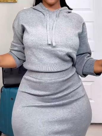 Heather Grey Skirt Set