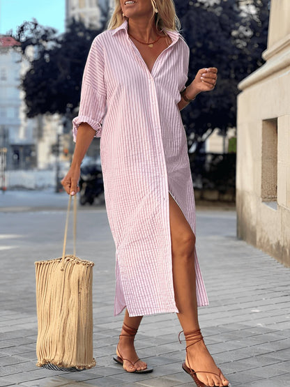 Classic Striped Shirt Dress