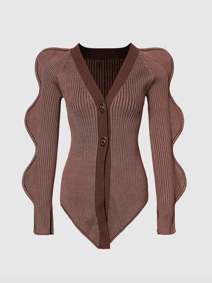 Skinny V-Neck Knitted Cardigan