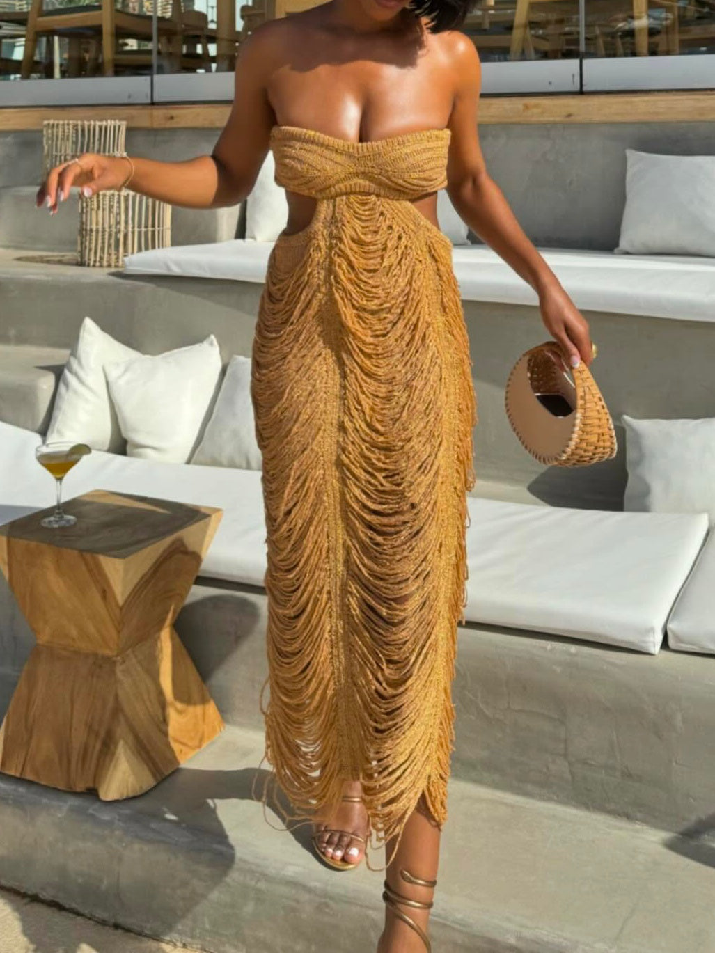 Gold Cult Gaia Crescent Dress