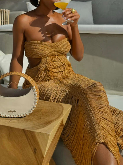 Gold Cult Gaia Crescent Dress